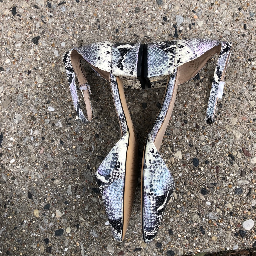 Aldo Snake Print Pointed Toe Block Heel Flats - image 4